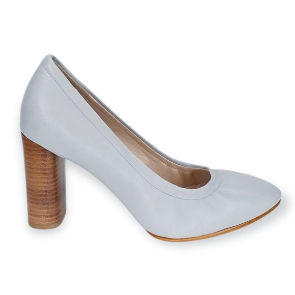 NEW Clarks Grace Eva Leather Comfort Heels Size 8.5M Grey Blue Block Heel - Picture 7 of 11